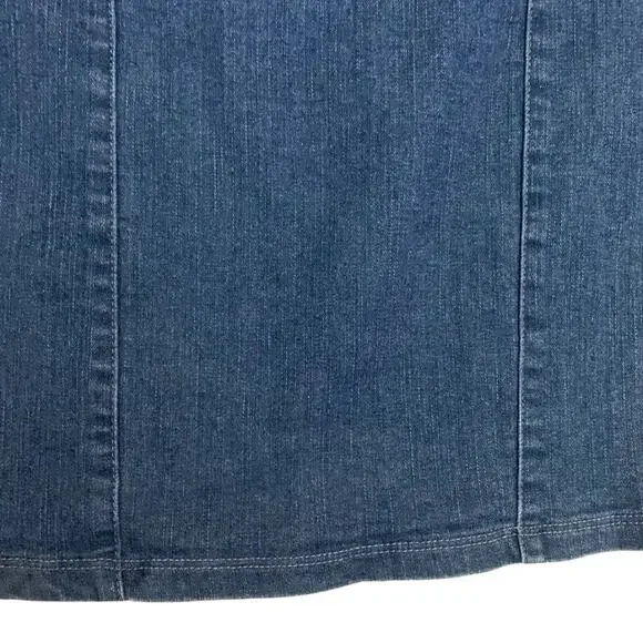 2/$30 Blue Denim Pencil Skirt Size Small Jean Short Mini Stretch Y2K High Waist - Picture 8 of 10